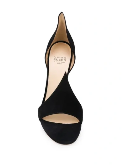 Shop Francesco Russo Slip-on Stiletto Sandals In Black