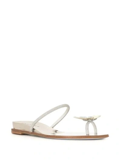 Shop Casadei City Light Butterfly Sandals In Silver