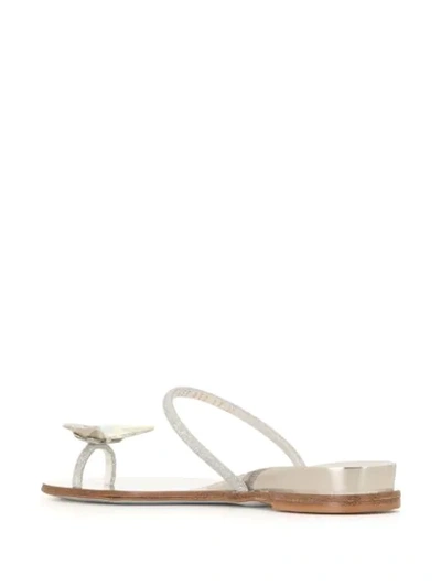 Shop Casadei City Light Butterfly Sandals In Silver