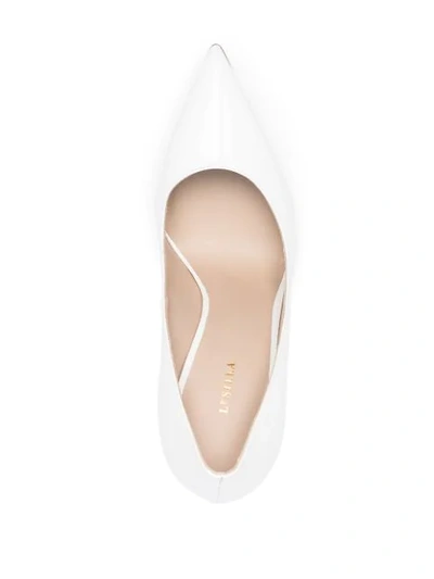 Shop Le Silla Pointed Toe Pumps In White