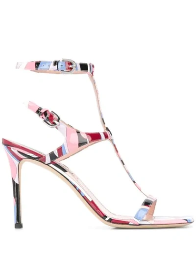 Shop Emilio Pucci Strappy Stiletto Sandals In Pink