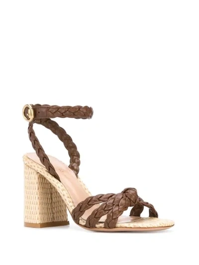 Shop Gianvito Rossi Braided Sandals In Brown