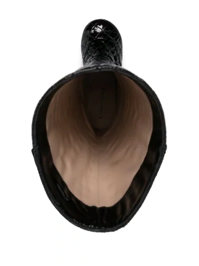 Shop Marco De Vincenzo Croc-effect Boots In Black