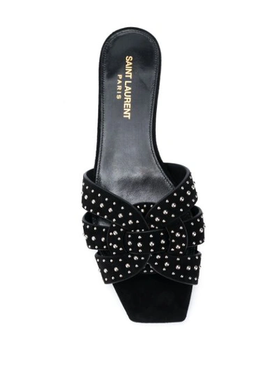 Shop Saint Laurent Studded Tribute Sandals In Black