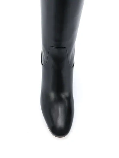 Shop Francesco Russo Knee-length Leather Boots In Black