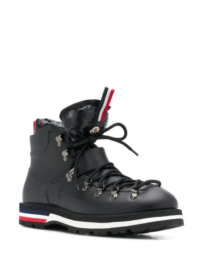 Shop Moncler Blanche Combat Boots In Black