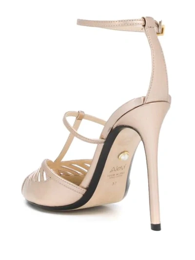 Shop Alevì Metallic High-heeled Sandals In Neutrals