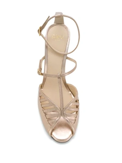 Shop Alevì Metallic High-heeled Sandals In Neutrals