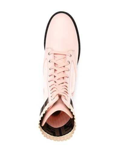 Shop Fendi Rockoko Combat Boots In Pink