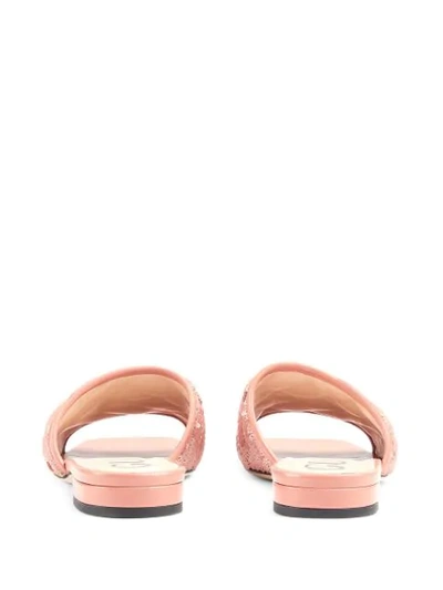 Shop Gucci Sequin Slide Sandals In Pink