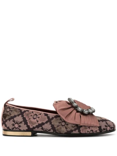 Shop Dolce & Gabbana Jacquard Slippers In Pink