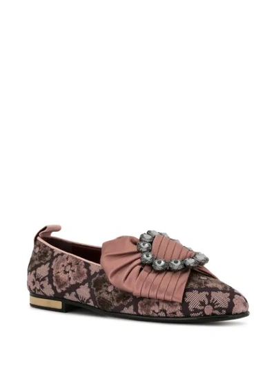 Shop Dolce & Gabbana Jacquard Slippers In Pink