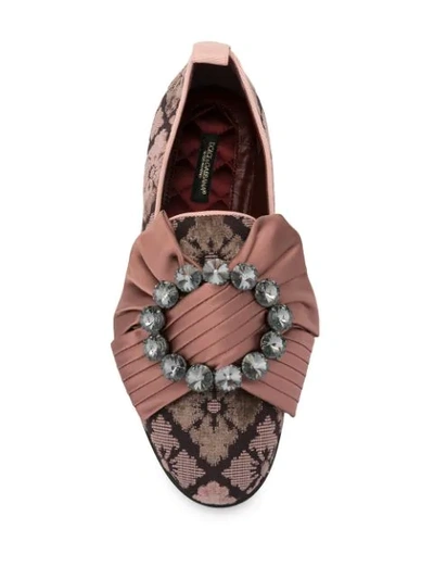 Shop Dolce & Gabbana Jacquard Slippers In Pink