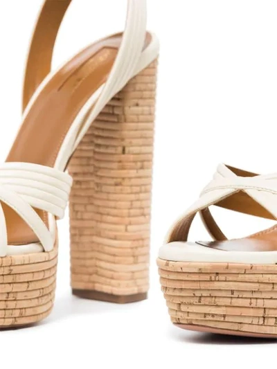 Shop Aquazzura So Nude 85mm Platform Sandals In Neutrals