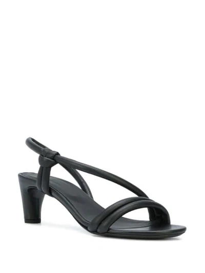 Shop Del Carlo Open Toe Low Heel Sandals In Black