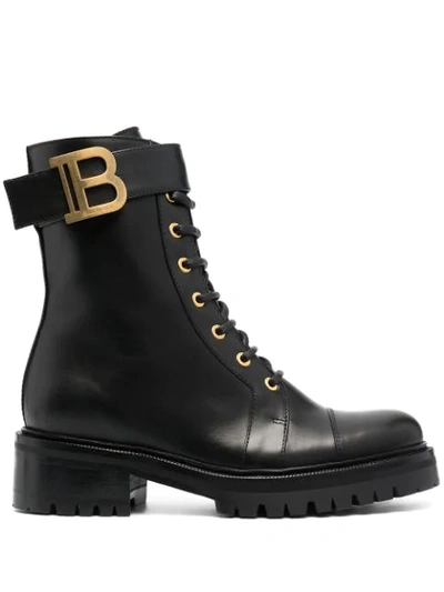 Shop Balmain Romy Ankle Boots In Black