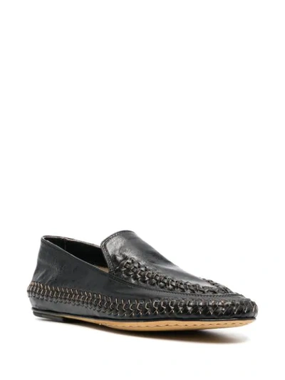 Shop Officine Creative Whipstitch-detail Loafers In Black