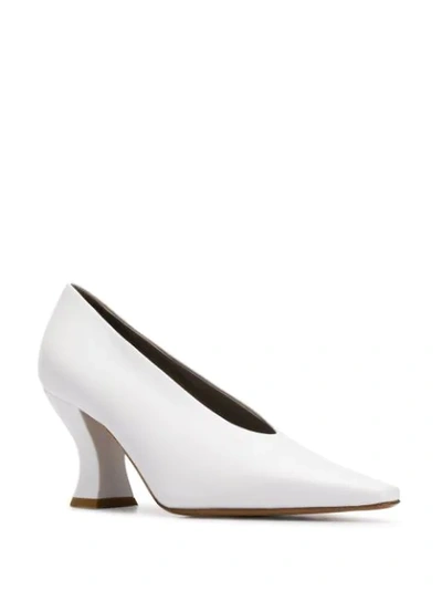 Shop Bottega Veneta Almond Pumps In White