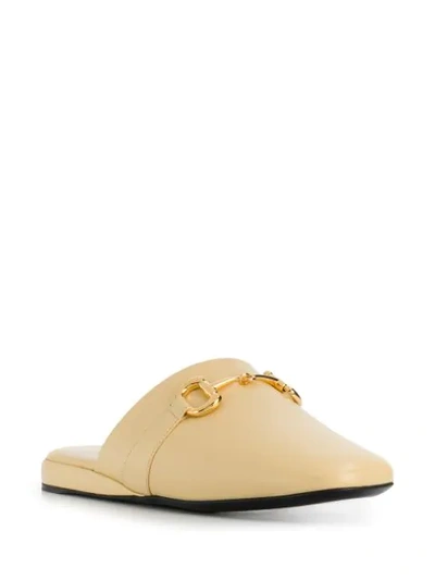 Shop Gucci Pericles Horsebit Mules In Neutrals