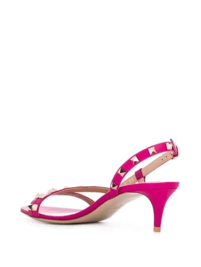 Shop Valentino Rockstud Kitten-heel Sandals In Pink