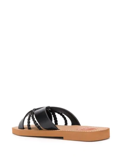 Shop Chloé Cross-strap Slip-on Sandals In Black