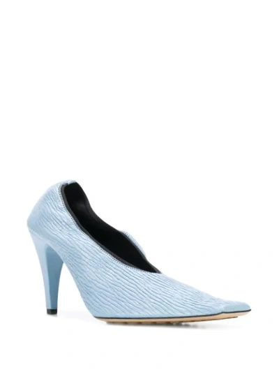 Shop Bottega Veneta Textured Square-toe Pumps In Black