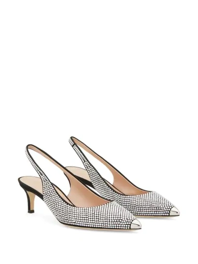 Shop Giuseppe Zanotti Crystal-embellished Slingback Pumps In Black