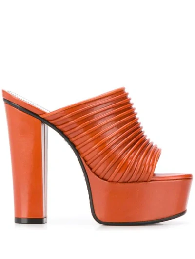 Shop Givenchy Platform Mules In Orange