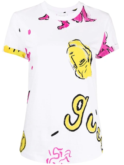 Shop Alice Mccall Graffiti Print Cotton T-shirt In White