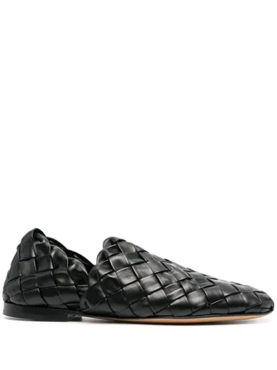 Shop Bottega Veneta The Slipper Intrecciato Shoes In Black