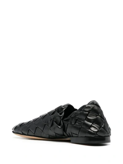 Shop Bottega Veneta The Slipper Intrecciato Shoes In Black