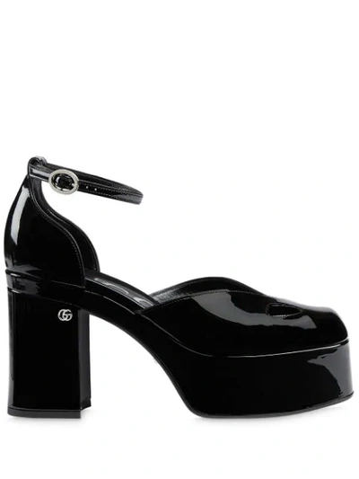 Shop Gucci Ankle-strap Platform Pumps In Black