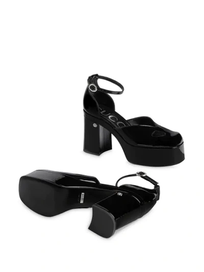 Shop Gucci Ankle-strap Platform Pumps In Black