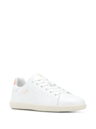 Shop Tod's Low-top Leather Trainers In White