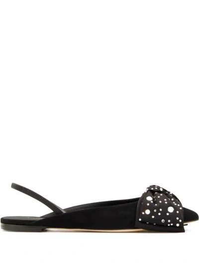 Shop Giuseppe Zanotti Johanna Bow Detail Ballerina Shoes In Black