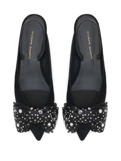 Shop Giuseppe Zanotti Johanna Bow Detail Ballerina Shoes In Black