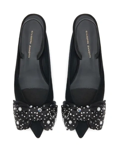Giuseppe Zanotti Johanna Bow Detail Ballerina Shoes In Black