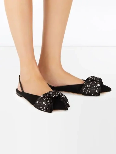 Giuseppe Zanotti Johanna Bow Detail Ballerina Shoes In Black