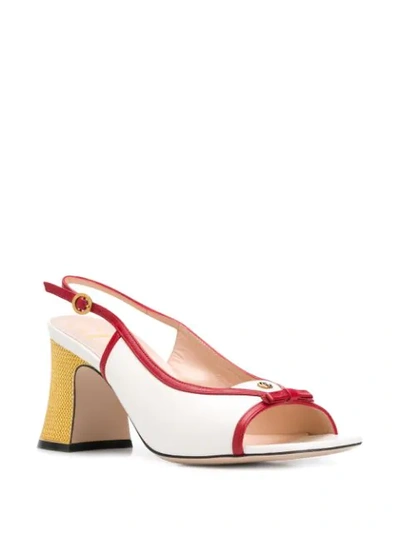 Shop Gucci 85mm Slingback Pumps In White