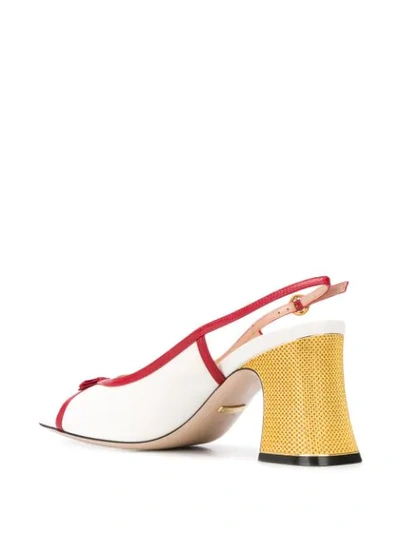Shop Gucci 85mm Slingback Pumps In White