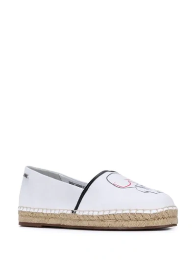 Shop Karl Lagerfeld Kamini Karl Outline Espadrilles In White