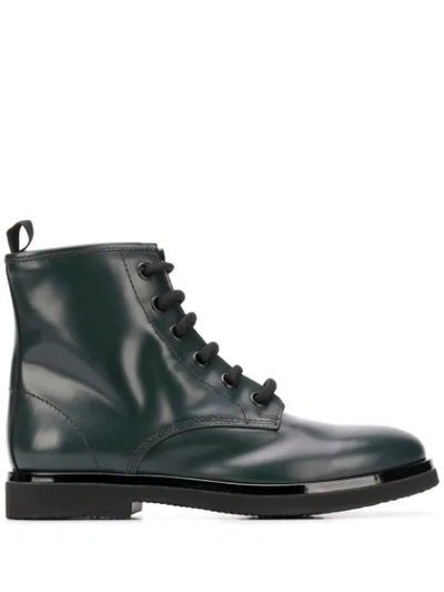 Shop Agl Attilio Giusti Leombruni Leather Biker Boots In Green