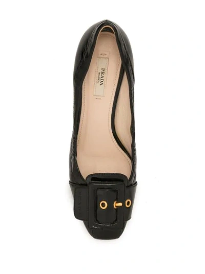 Pre-owned Prada Buckle Strap Pumps In Black