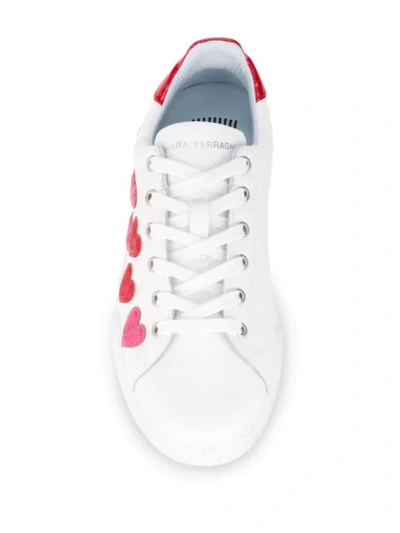Shop Chiara Ferragni Heart-embellished Sneakers In White