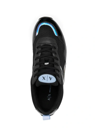 Shop Armani Exchange Mesh Platform Sole Sneakers In Black