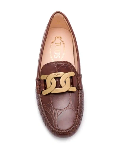 Shop Tod's Kate Gommino Driving Shoes In Brown