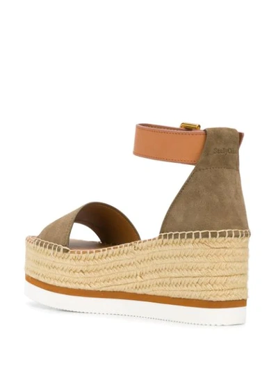 Shop See By Chloé Glyn Platform Espadrilles In Green