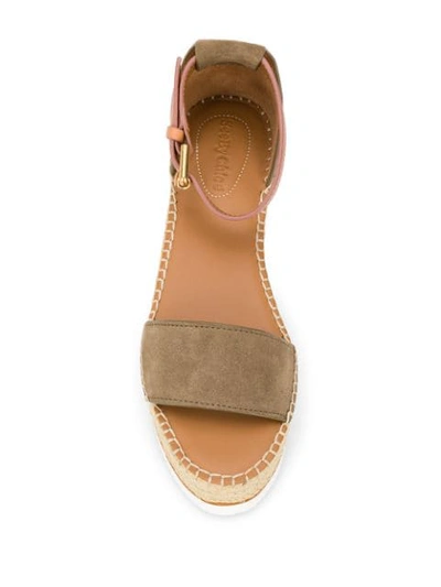 Shop See By Chloé Glyn Platform Espadrilles In Green