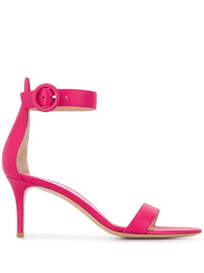 Shop Gianvito Rossi Portofino 70mm Leather Sandals In Pink