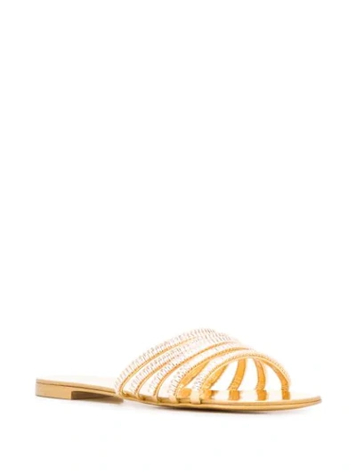 Shop Giuseppe Zanotti Michela Embellished Flat Sandals In Gold